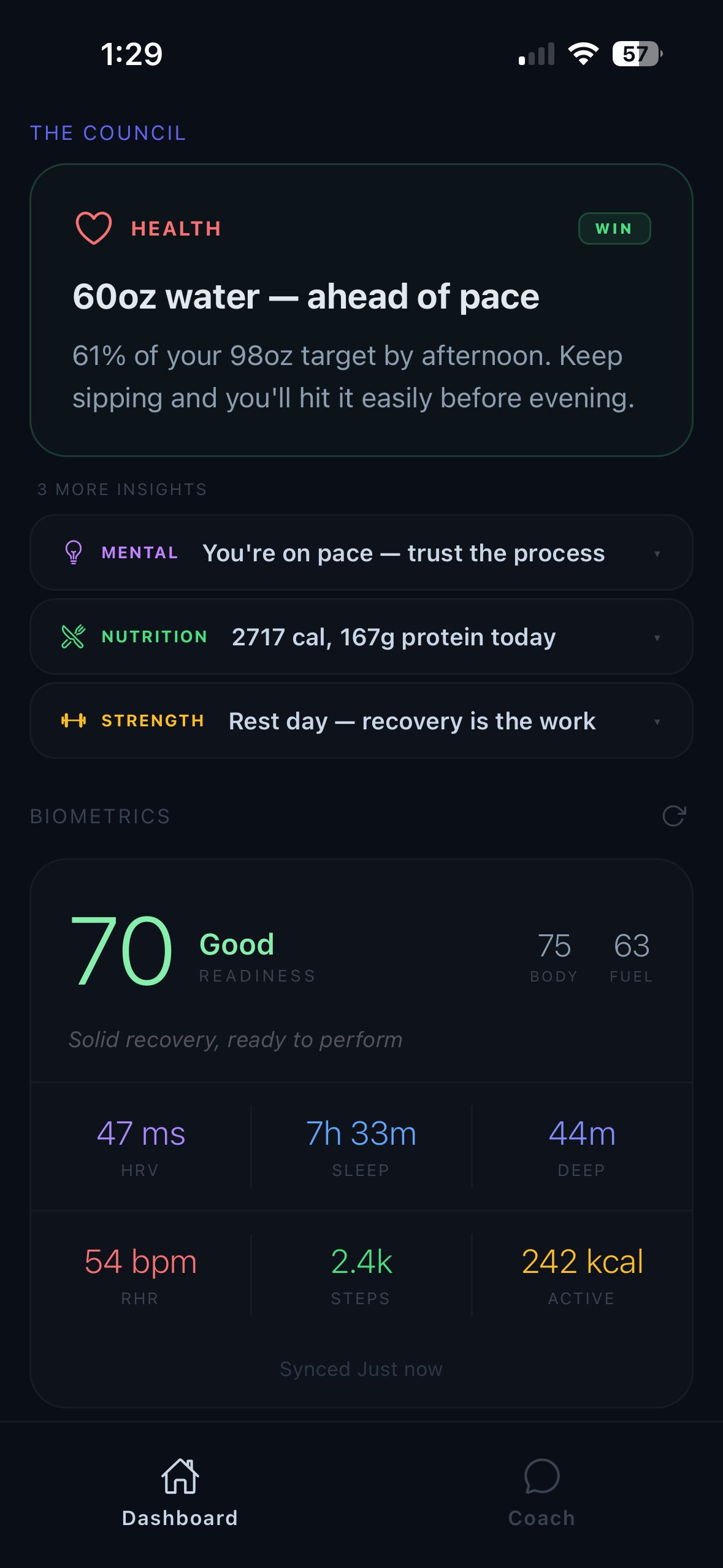 Scndbrain dashboard with council insights